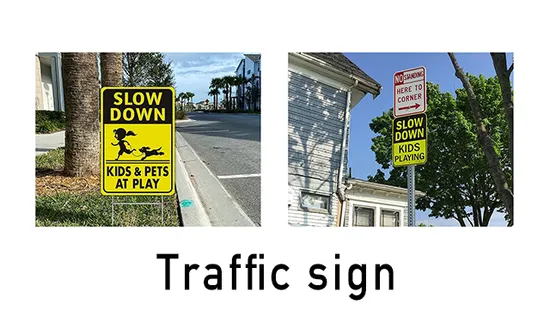 Aluminum Reflection Traffic Safety Signs Road Warning Sign Square, Round, Triangle Signs 
