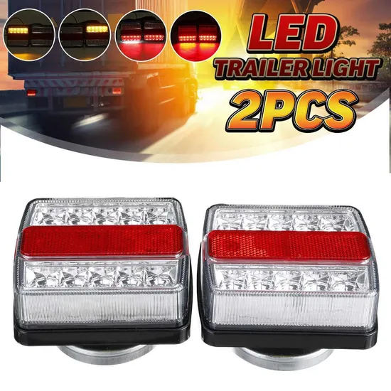 LED License Plate Light Red Tail Running Light/Rear Fog Lights for Trailer Truck Marine Camper 