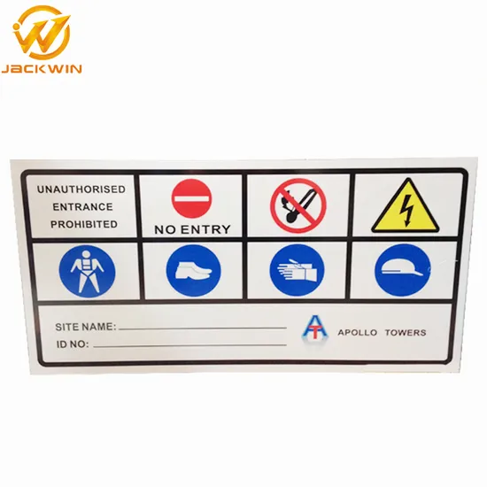 China Supplier Colorful Printing Aluminum Safety Warning Sign 