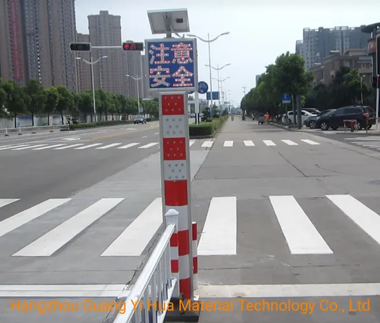 Metal Warning Post with LED with Solar Panel High Brightness Metal Road Induction Sign with Solar Panel 