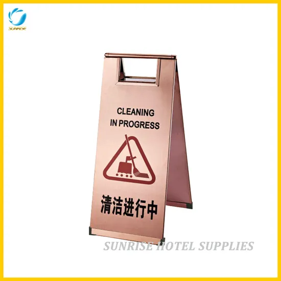Hotel Lobby Rose Gold Caution Warning Sign 