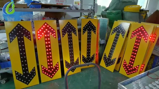 Long Range Warning LED Solar Traffic Safety Road Sign Traffic Arrow Sign 