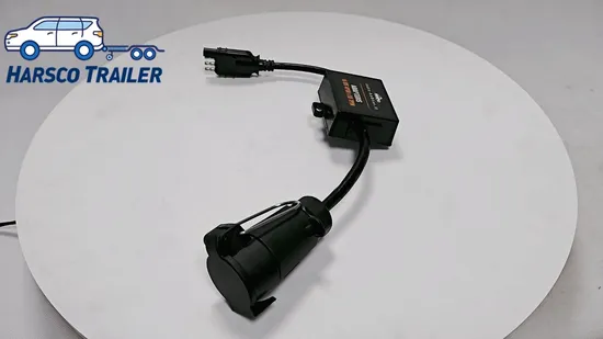 7 Pin Round to USA 4 Pin Flat Isolates Brake Lamp Circuit Trailer Light Converter 